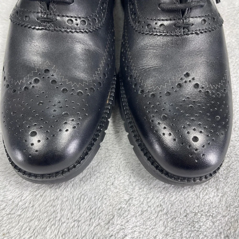 Cole Haan Oxford Men 8 Black Zerogrand Wingtip Brogue Leather Lace Up Comfort